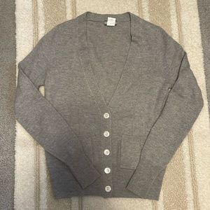 J Crew 💯 % cashmere cardigan gray size S